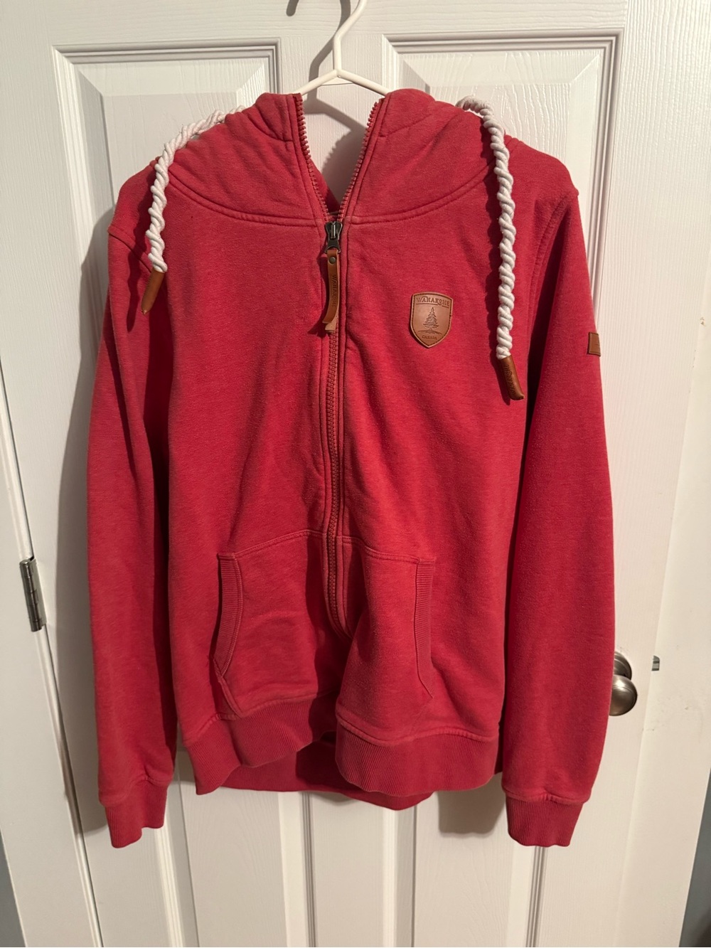 Wanakome Cozy Red Zip-Up Hoodie Jacket